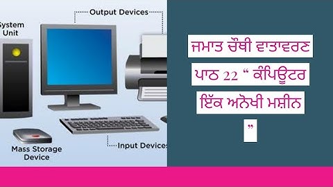ਜਮਾਤ ਚੌਥੀ ਵਾਤਾਵਰਣ ਪਾਠ 22 " ਕੰਪਿਊਟਰ ੲਿੱਕ ਅਨੋਖੀ ਮਸ਼ੀਨ "