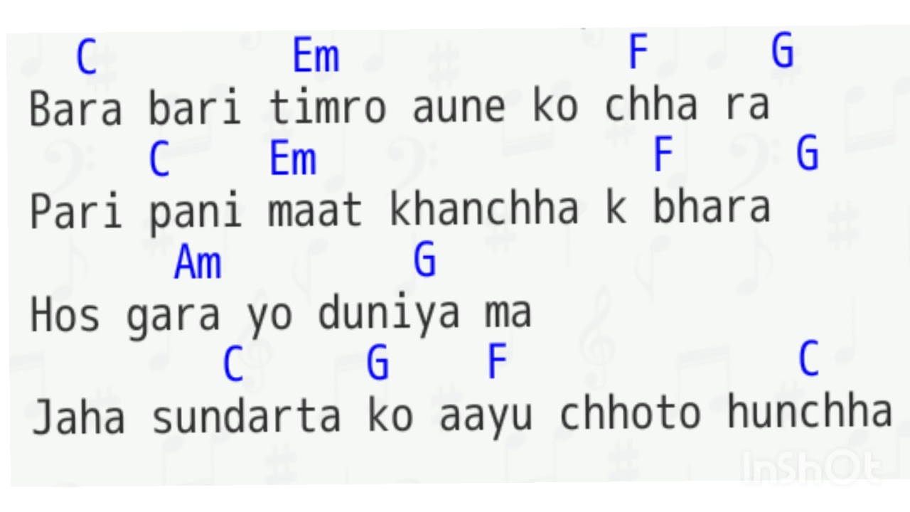 Namuna Sabin Raiguitar chords with lyric