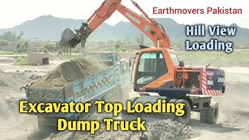 Doosan 140WV Loading Sub Base In Dump Trucks | Excavator Top Loading Dump Truck