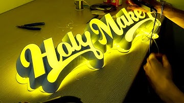 LED sign manufacturing process with the latest 3D printing technology, from 3D printer creation.