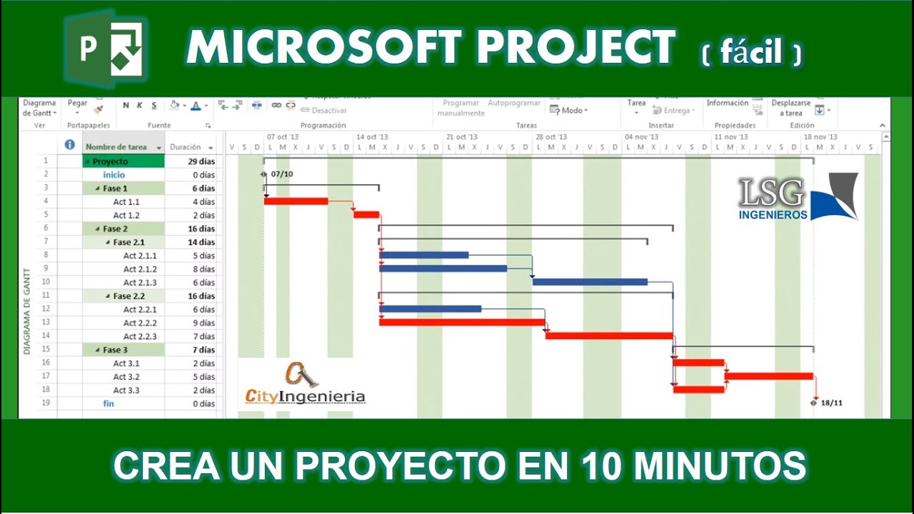 Ms Project - Crea un Proyecto en 10 minutos - YouTube