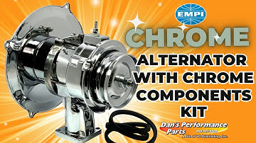 Empi 75 AMP Chrome Alternator Kit with Chome Components