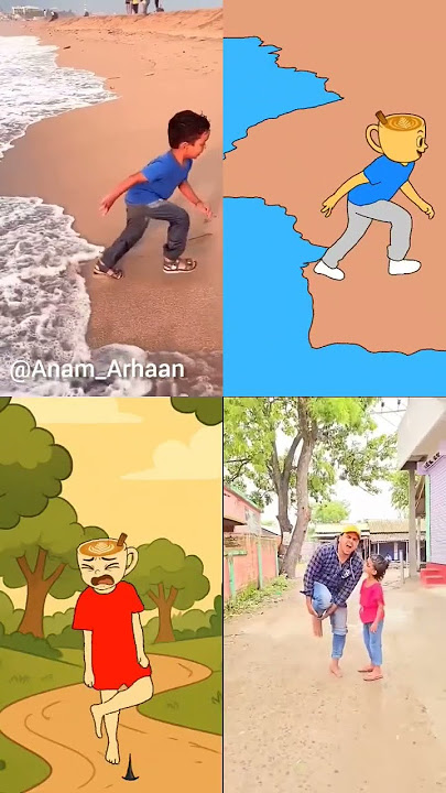 Parodi Animasi 2D – Karakter AI Berlari di Pantai (Bukan Anak Sungguhan)