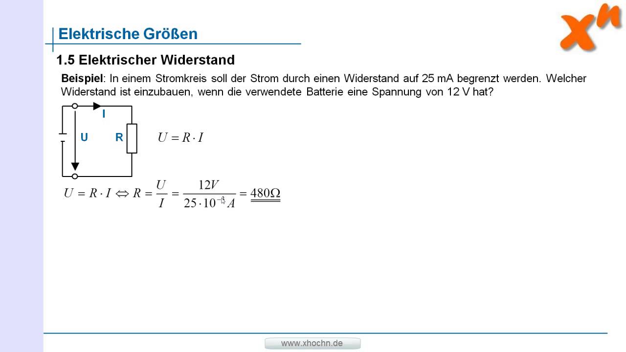 Elektrotechnik 1.5 Widerstand YouTube