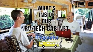 Whats in Our RV Technology Cabinet? Geek Tech!