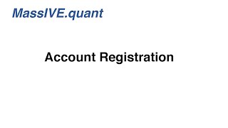 MassIVE.quant - Account Registration