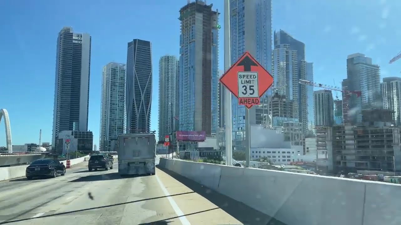 Miami City in Florida Driving 4K 