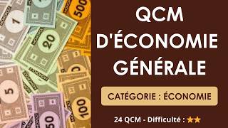 24 QCM d'économie générale - Difficulté : ⭐⭐