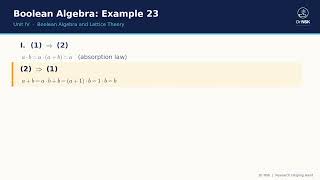 14 Boolean Example 23 Four equivalent statements