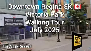 Downtown Regina & Victoria Park SK 🇨🇦 Walking Tour July 2025 #regina #travelcanada #fortsaskrussell