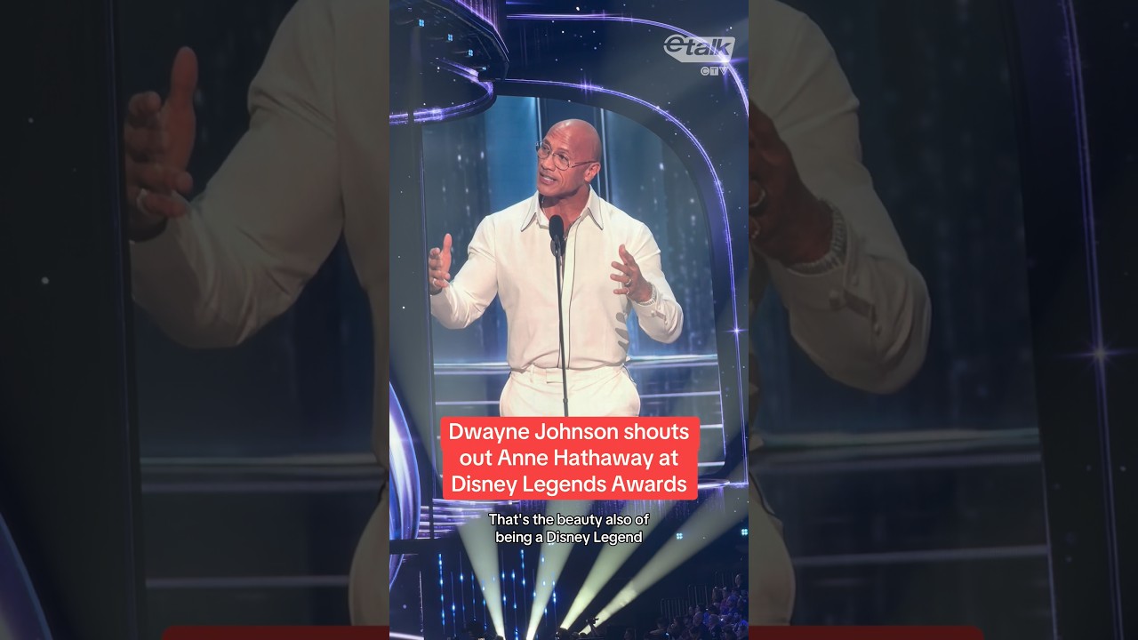 Dwayne Johnson shouts out Anne Hathaway at Disney Legends Awards