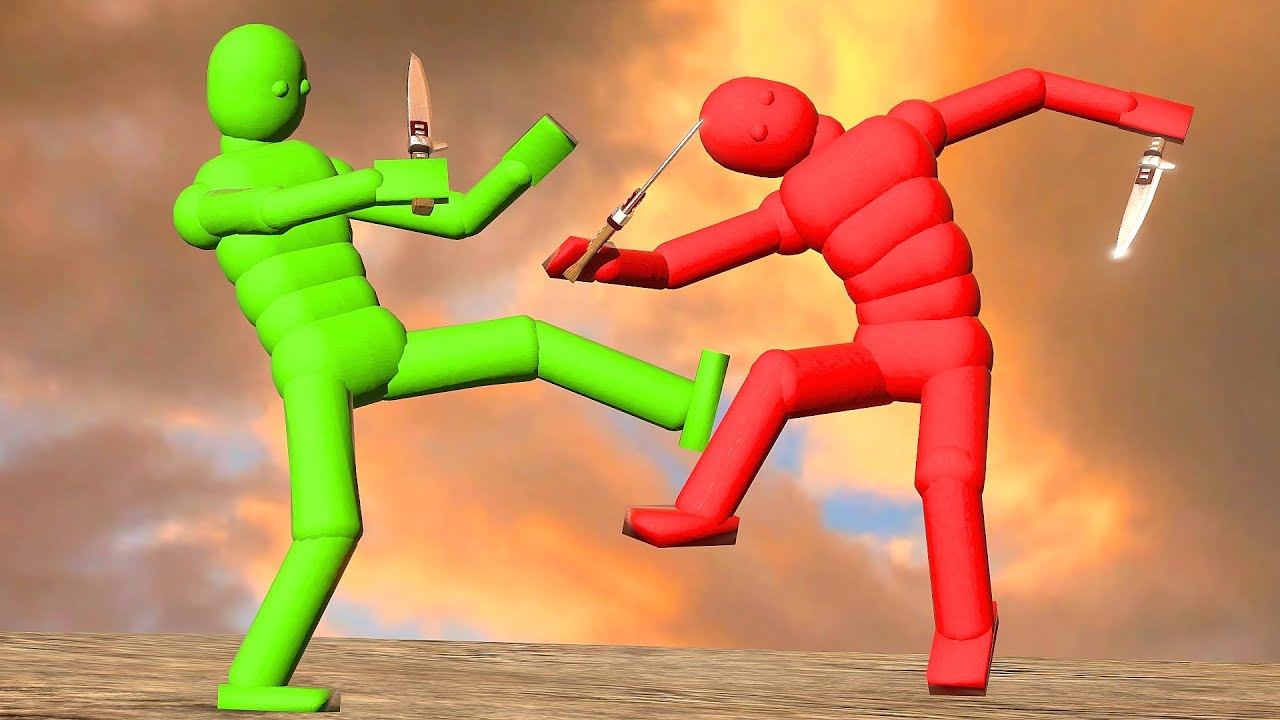 Smart AI with Weapons Fights the NPCs! (with Active Ragdoll Physics)