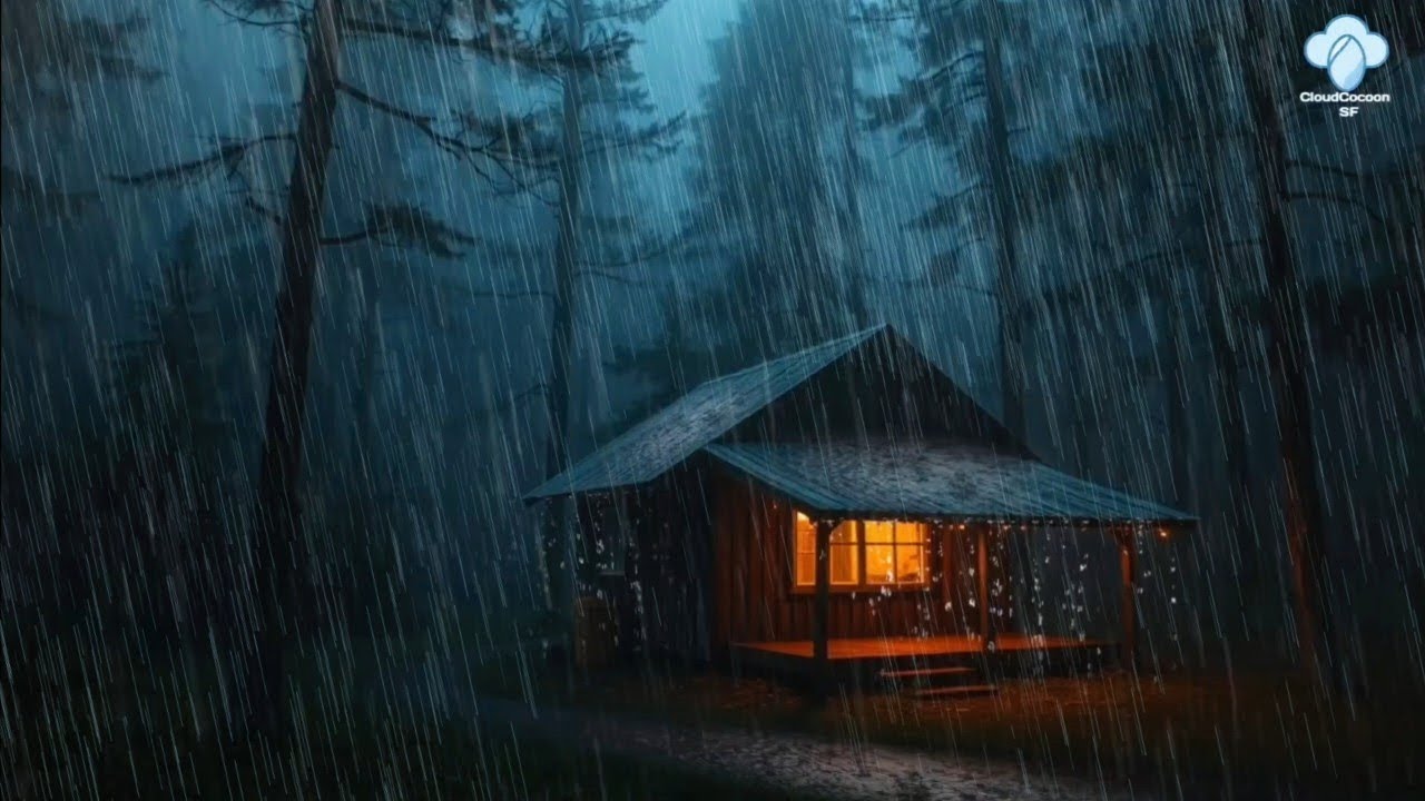 Rainy Night in a Wooden Cabin | Relaxing Rain Sounds for Deep Sleep ...