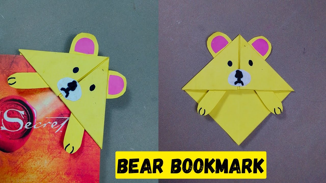 Easy DIY Paper BEAR Corner Bookmark!!! Paper Crafts For School ...