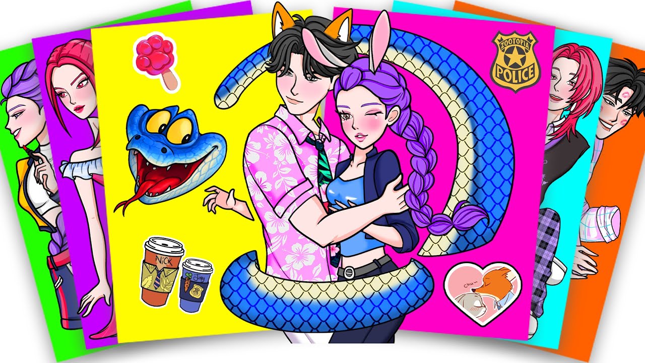 KPOP DEMON HUNTERS x ZOOTOPIA 2: RUMI and JINU TURNED INTO JUDY and NICK | STICKER PAPER DIY