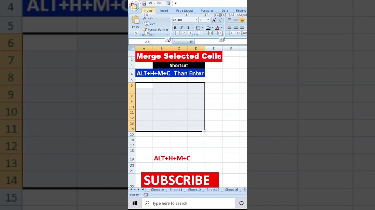 Merge Selected Cells || Excel tips  || 