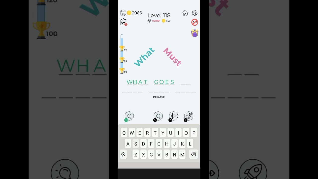 Dingbats Word Quiz Level 118 | Dingbats Level 118 [what must]