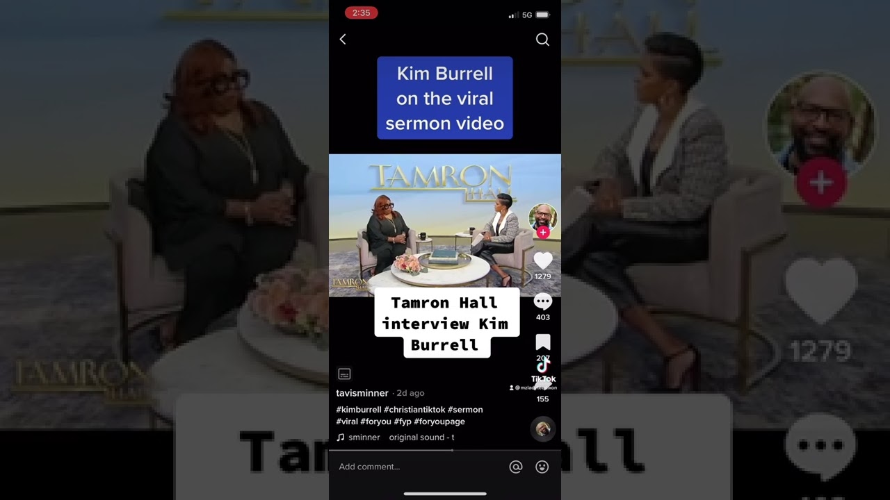 Tamron hall interview Kim Burrell YouTube