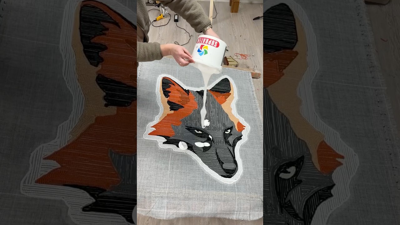 Я сделал коврик по фотографии лисы 