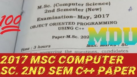 MDU 2017 MSc computer science 2nd sem c++ question paper #mdu #paper#shorts