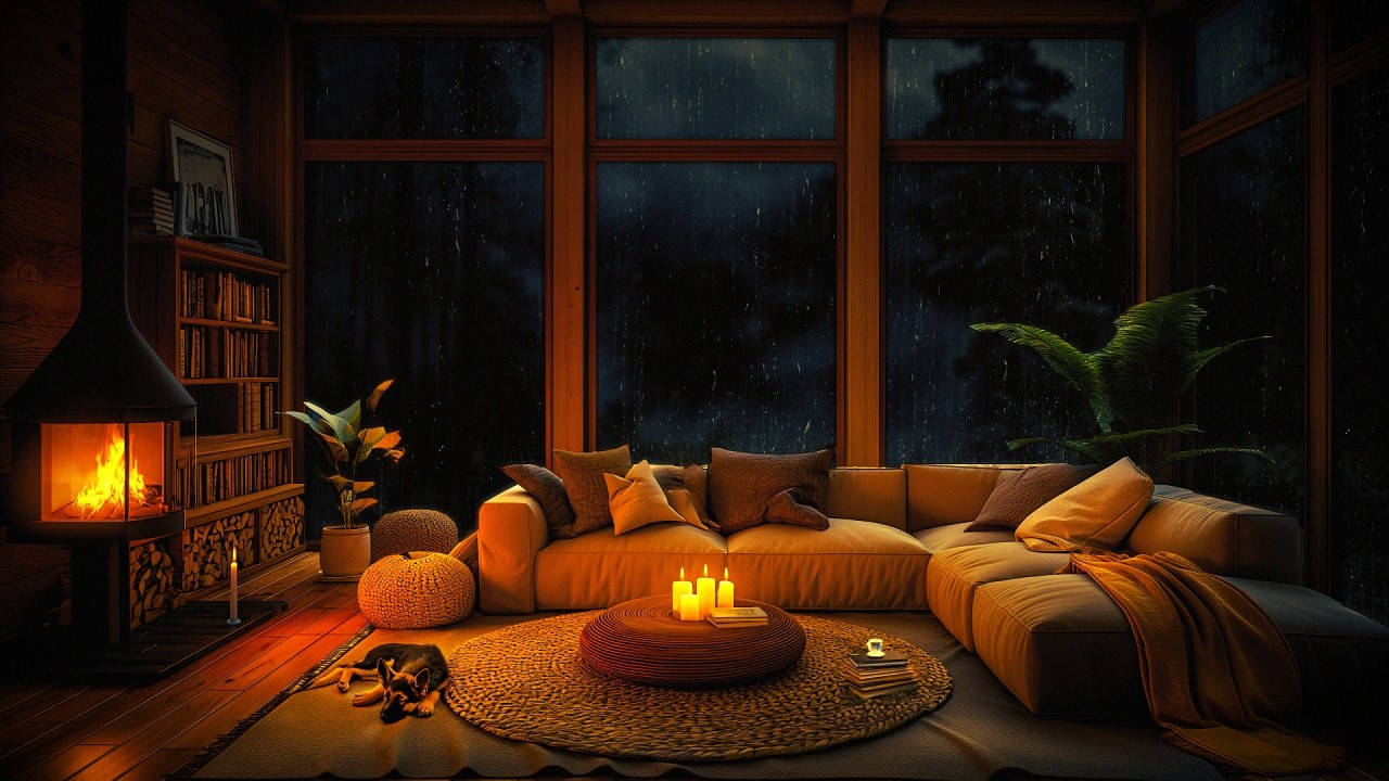 ✨ Cozy Rain & Fireplace Ambience for Relaxation, Sleep, and Stress Relief | Calming Natural Sounds