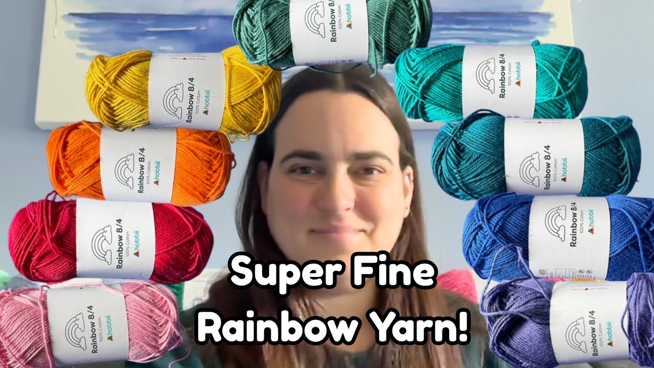 Unboxing Hobbii Rainbow Cotton 8/4 Yarn 🧶🧵 | Fingering Weight