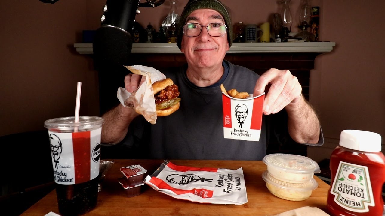 ASMR KFC Honey BBQ Chicken Sandwich Combo Mukbang Whispering