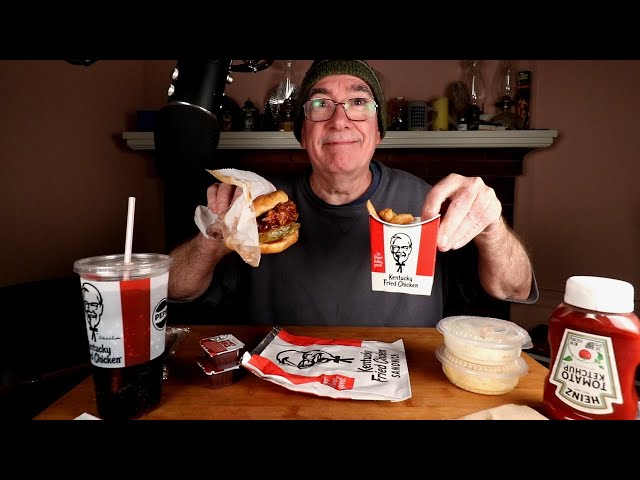ASMR KFC Honey BBQ Chicken Sandwich Combo Mukbang Whispering