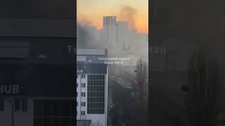 -22 Something Is Burning In Kyiv After The Morning Strikes.
