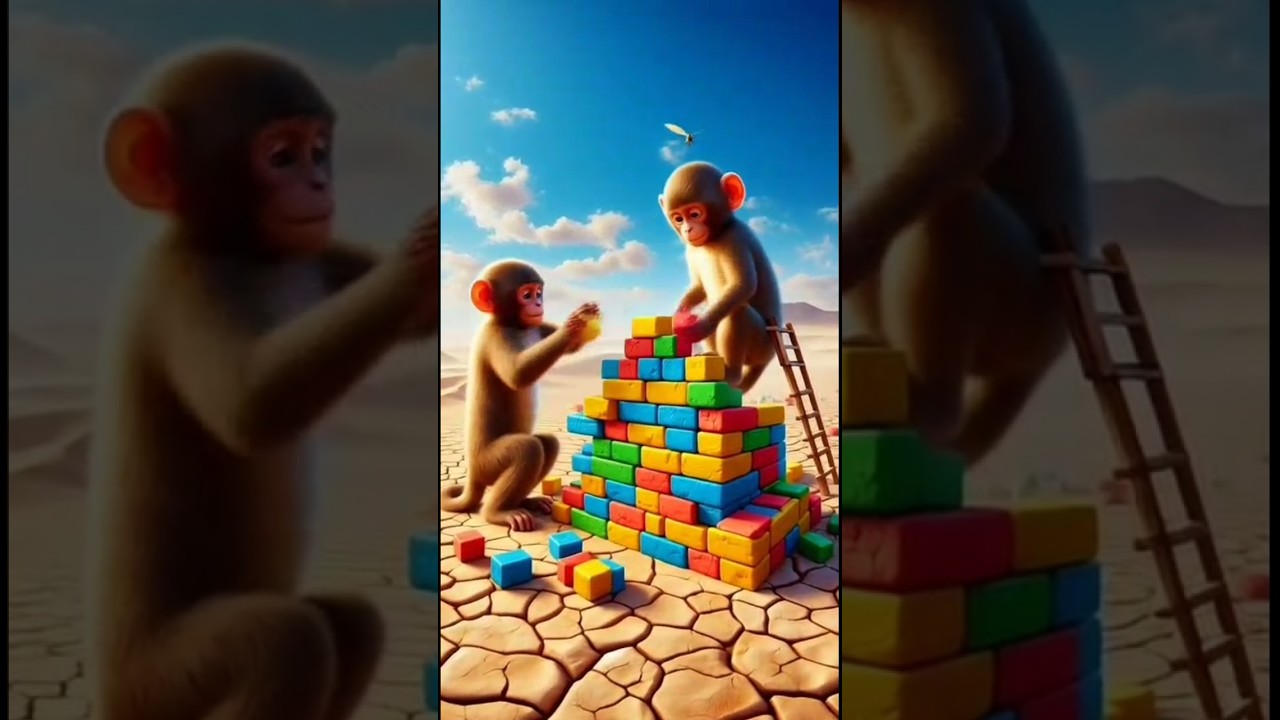 The Monkeys' Colorful Wall 