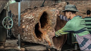 As the Trembesi Wood Was Cut Open ‼️ Something Unexpected Came Out!