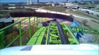 The shockwave is a steel roller coaster at six flags over texas.