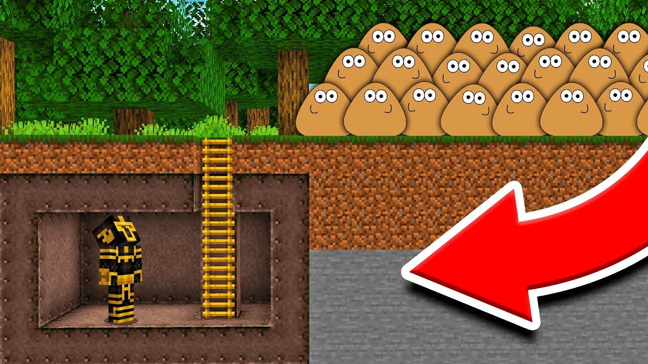 BASE SECRETA VS APOCALIPSIS DE POU EN MINECRAFT 😱