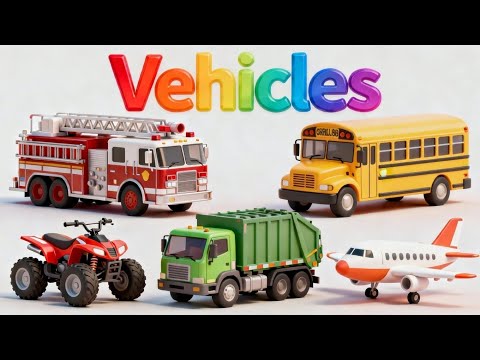 Vehicles for Kids Educational Toddler Learning Video | Baby Cartoon | Kids Songs & Nursery Rhymes