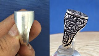 Engraved Silver Ring @Eslimi
