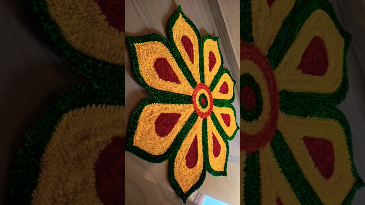 Multipurpose reusable woolen fur rangoli mat #diy #woolencraft #rangoli #mat #craft #rangolipatterns