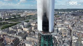 Rouen. Incendie de la cathédrale, les images aériennes