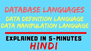 Database Languages : Data Definition Language (DDL) & Data Manipulation Language (DML) (HINDI)