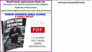 SIFIR SERMAYE İLE KENDİ İŞİNİ KURMAK İSTEYENLERE ALTIN FIRSAT/SIFIR SERMAYE İLE KENDİNE ÇALIŞ