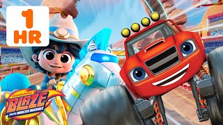 1 hour blaze s blazing speed missions kid cowboy s races