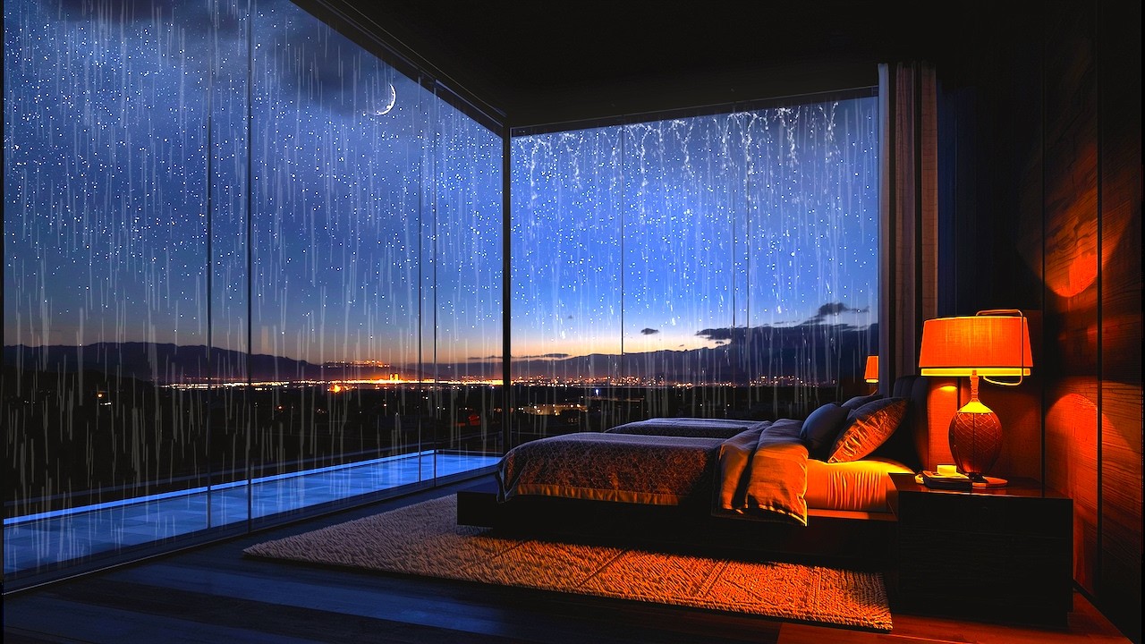 Sleep Faster on Quiet Night Bedroom with Endless Glass View