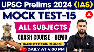 UPSC Prelims 2024 | Full Length Mock Test (All Subjects)| By Ankit Sir | Adda247 IAS #15