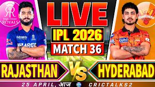 🔴 RR vs SRH Live Commentary, IPL 2026 Live Match Today Score | Rajasthan vs Hyderabad Live Cricket