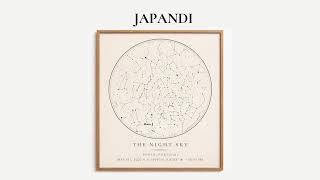 Japandi Night Sky - Minimalist Japandi Wall Decor Poster (Star Map Design)