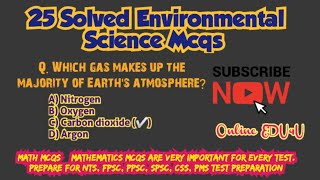 25 Solved Environmental Science Mcqs to prepare for NTS, PPSC, SPSC, CSS, PMS, SIBA test #shorts screenshot 1
