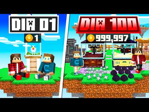 SOBREVIVEMOS 100 DIAS NO SKYBLOCK DE MÁQUINAS E FARM NO MINECRAFT