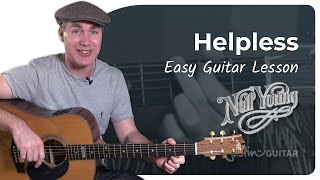 helpless - neil young - acoustic guitar lesson tutorial (st-911) capo and cover