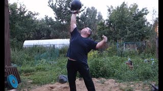 70,5 КГ ГИРЯ! ЗАБРОС НА ЛАДОНЬ И ЖИМ 70,5 KG KETTLEBELL HAND TO HAND TOSSING AND PALM PRESS