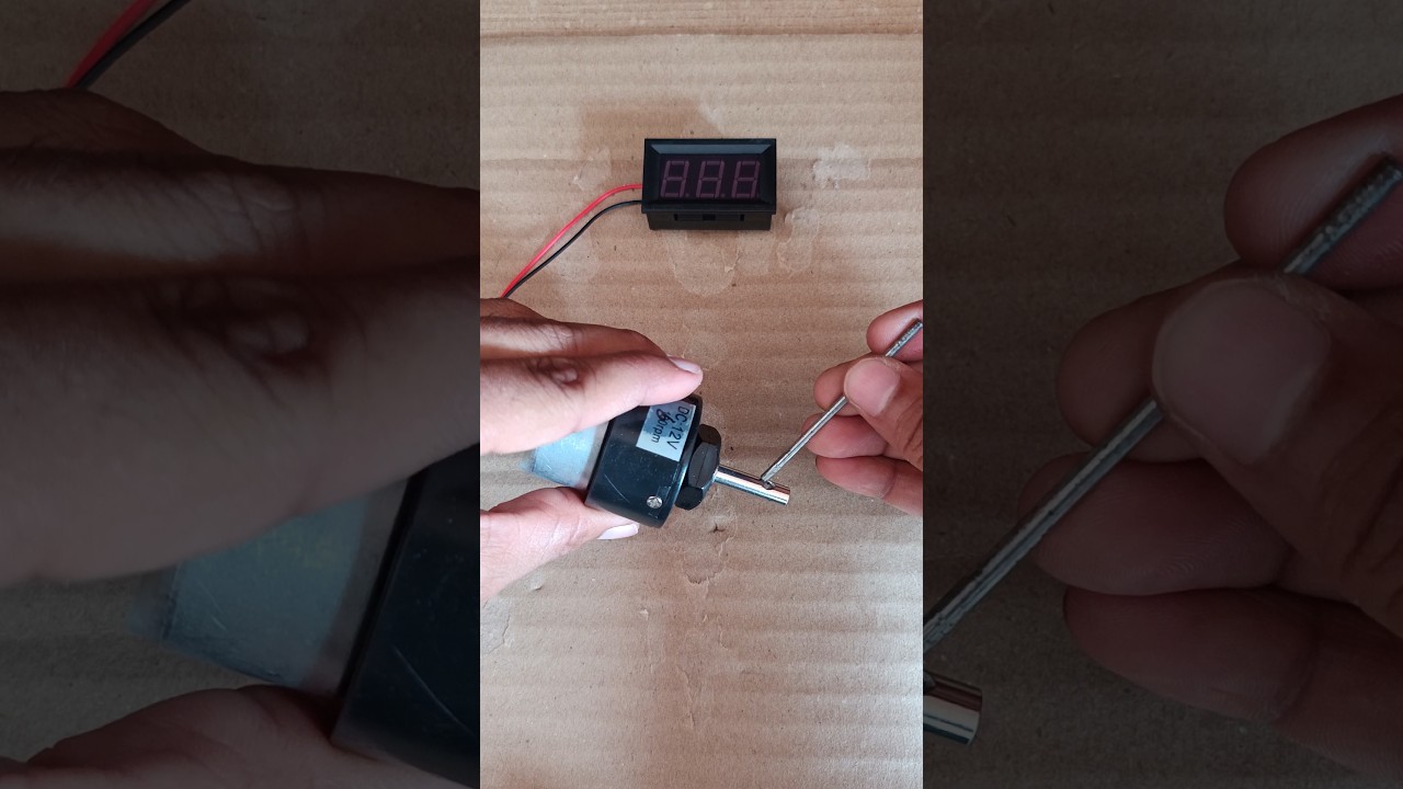 Gear Motor Power Test with Digital Voltmeter