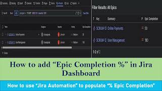 📊How to add Epic Completion % in Jira Dashboard | 🤖Automation Rules using AI | 🛠️Create Custom Field